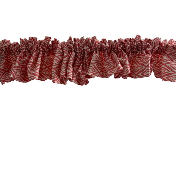 Pink White Diamond Pattern Valance Curtain 9" X 180" Rod Pocket - Picture 5 of 5